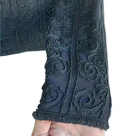 Talbots women’s vintage long sleeve beaded silk cardigan sz PP preloved - Picture 5 of 9